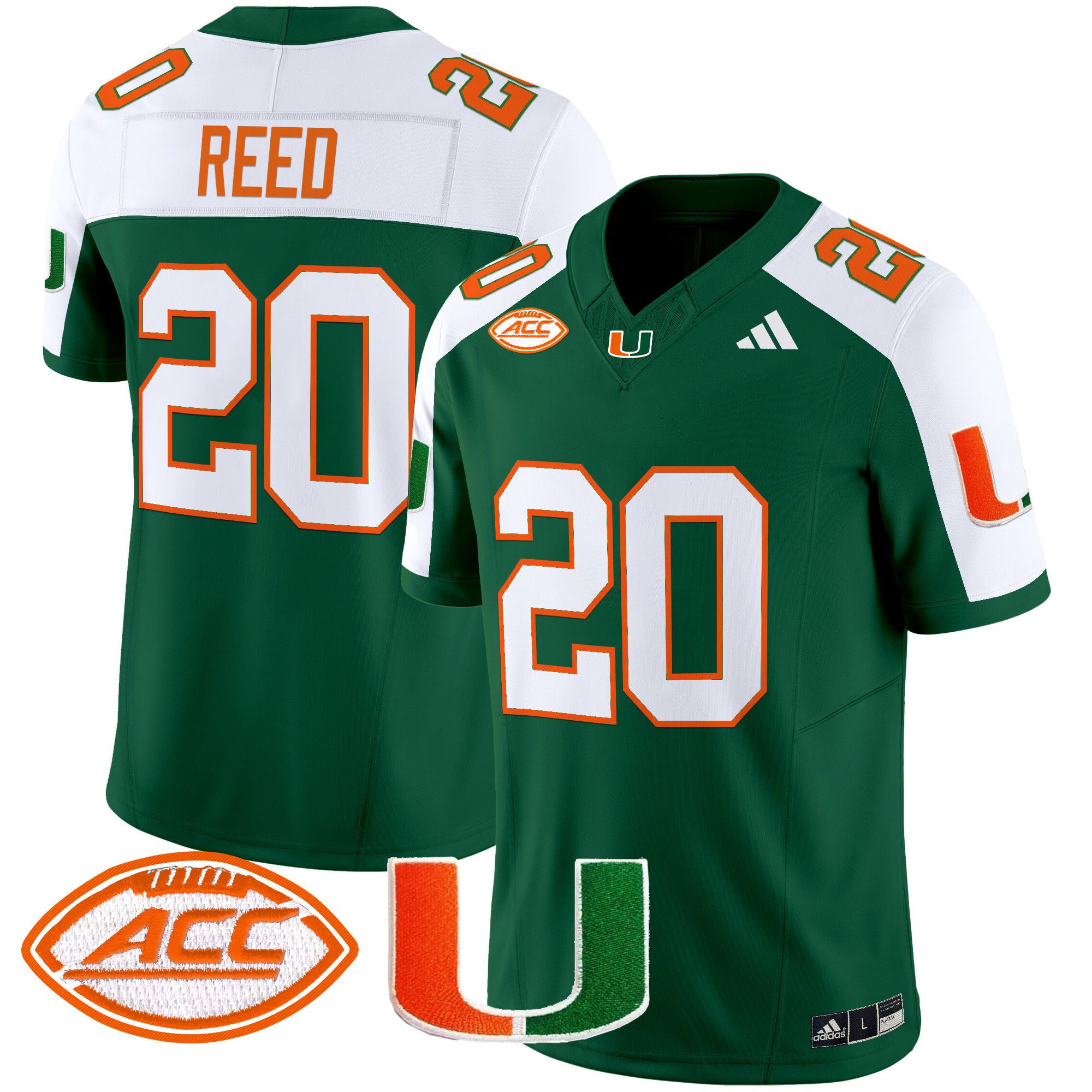 Men Miami Hurricanes #20 Reed Green 2024 Vapor Limited NCAA Jersey